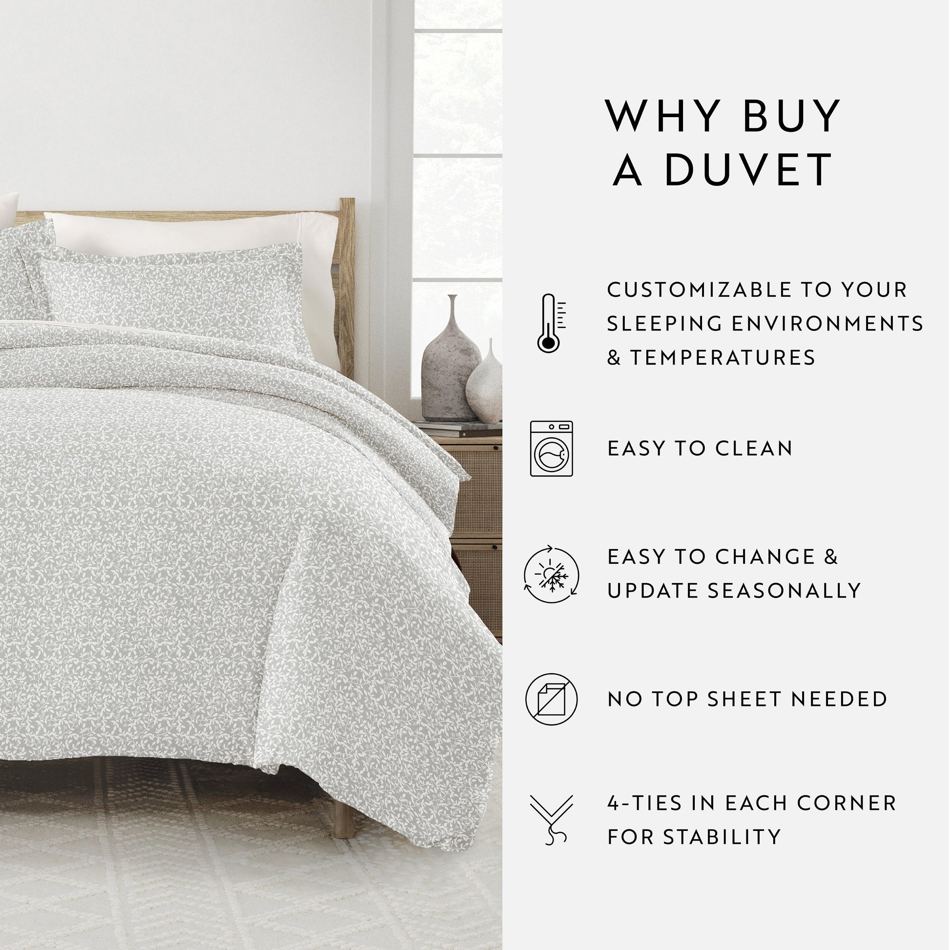 Vine Trellis Patterned Duvet Cover Set