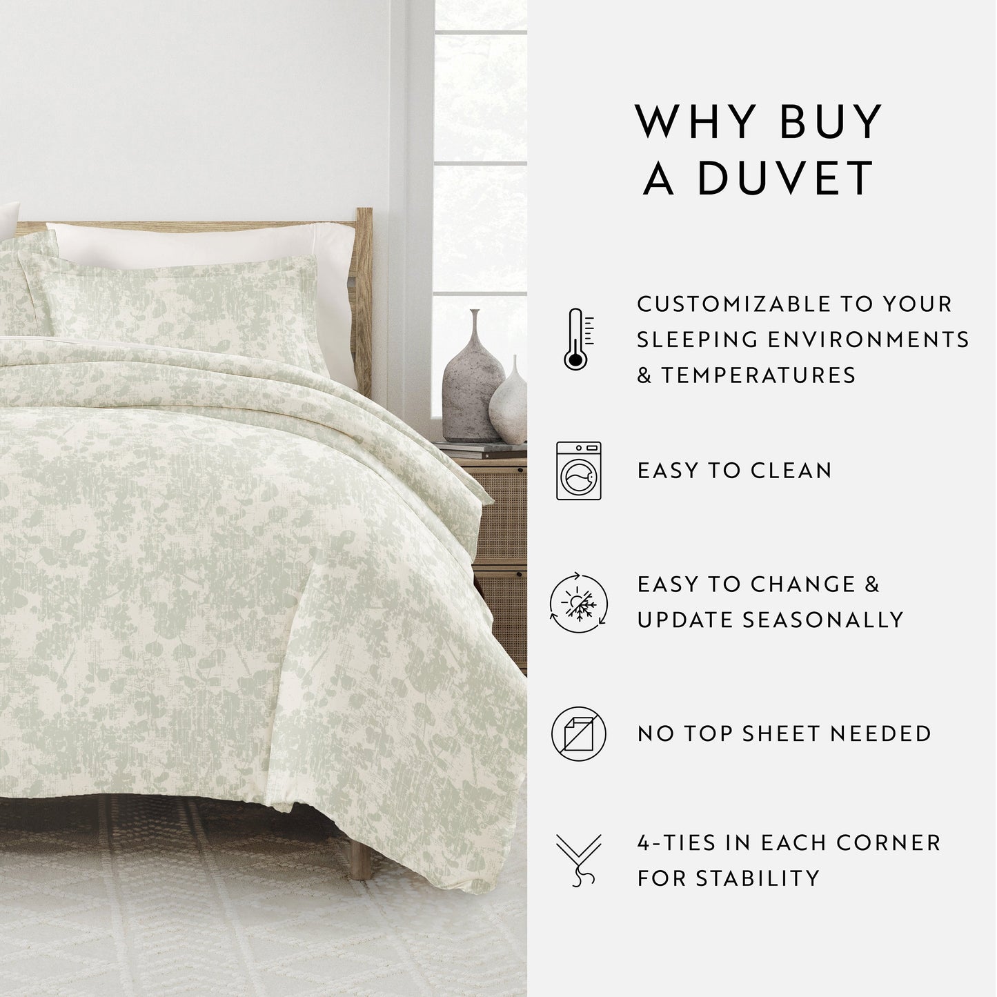 Weathered Floral Patterned Duvet Cover Set
