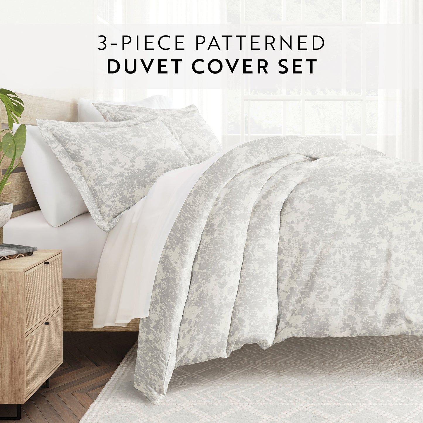 Weathered Floral Patterned Duvet Cover Set