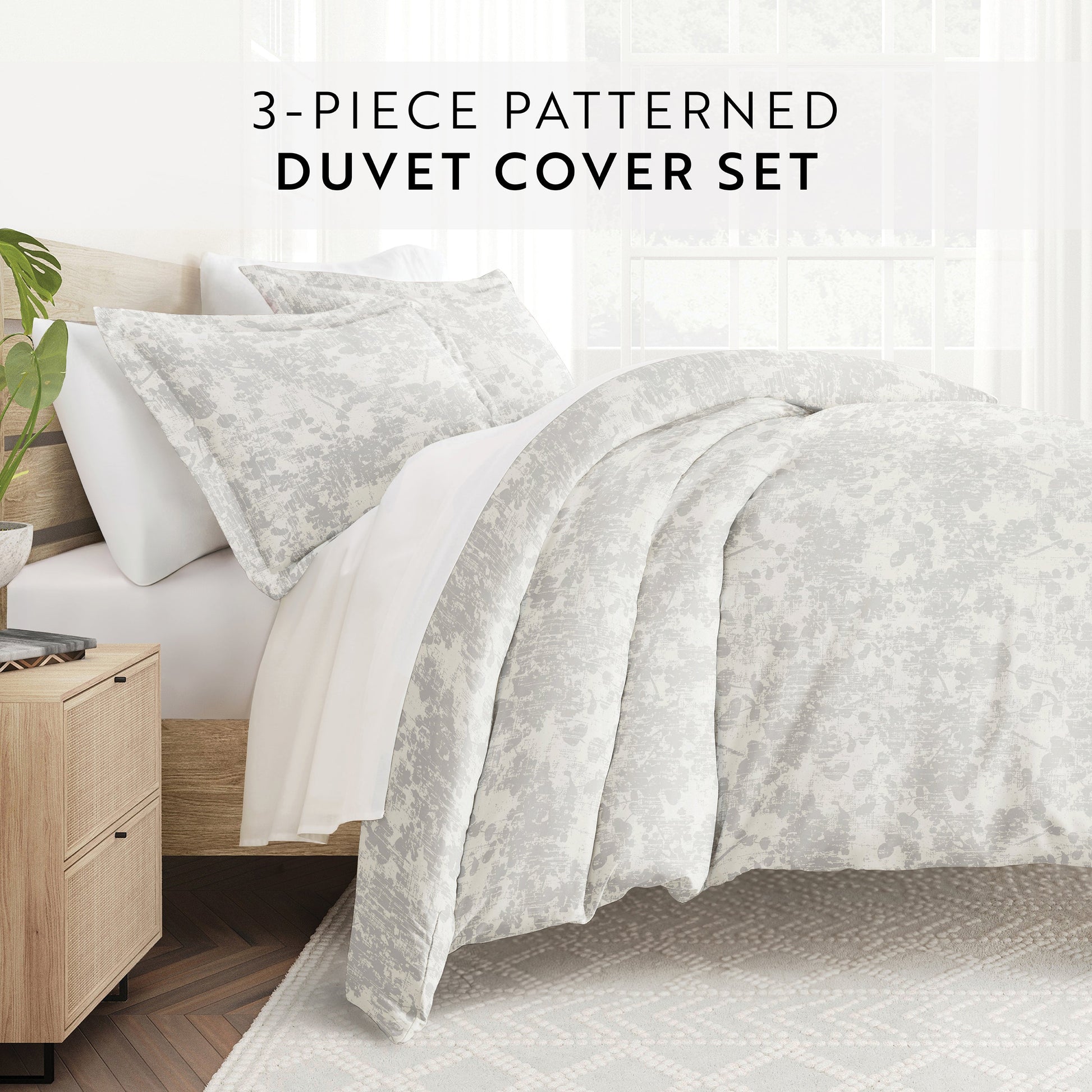 Weathered Floral Patterned Duvet Cover Set