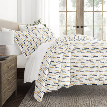 Feathers Patterned Duvet Cover Set