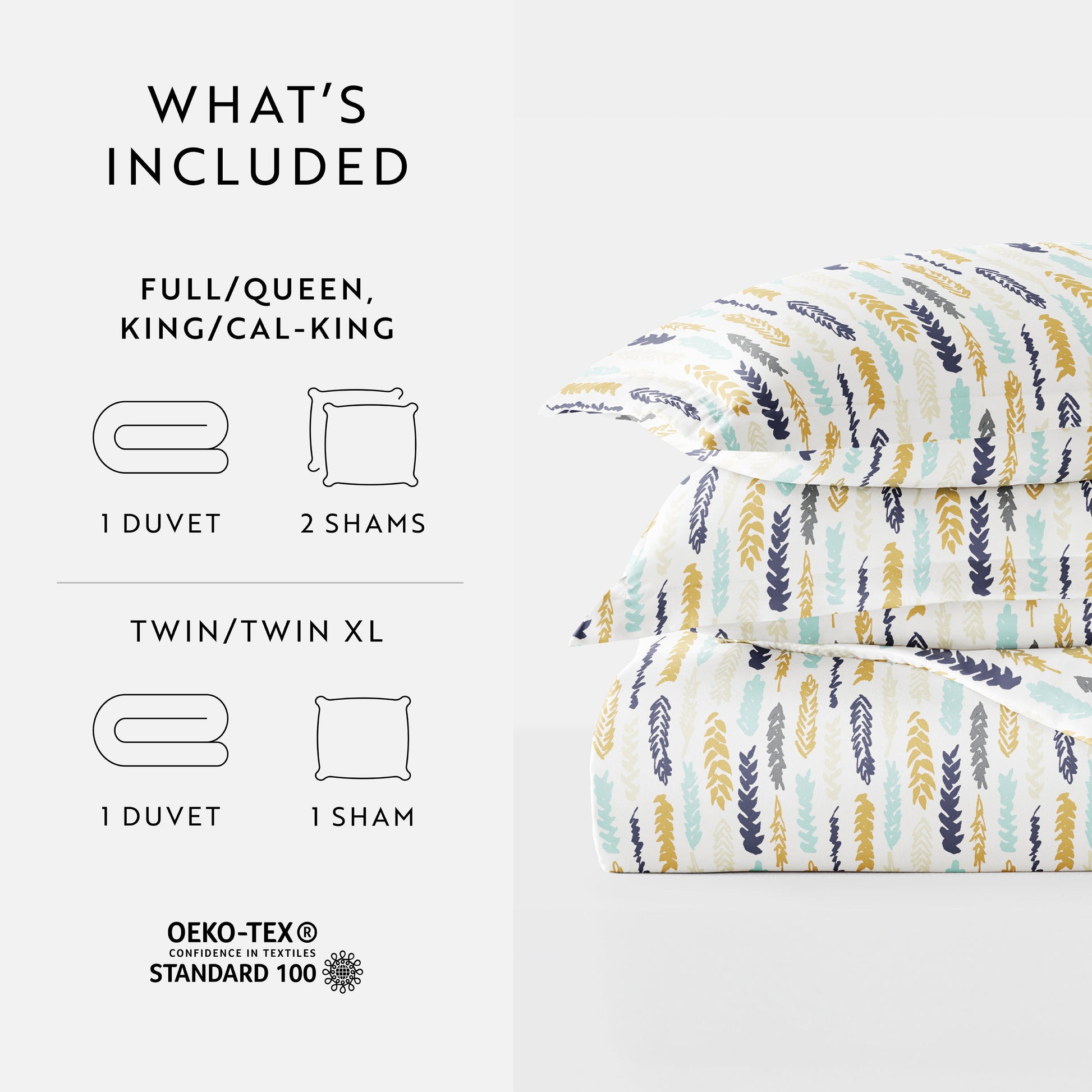 Feathers Patterned Duvet Cover Set