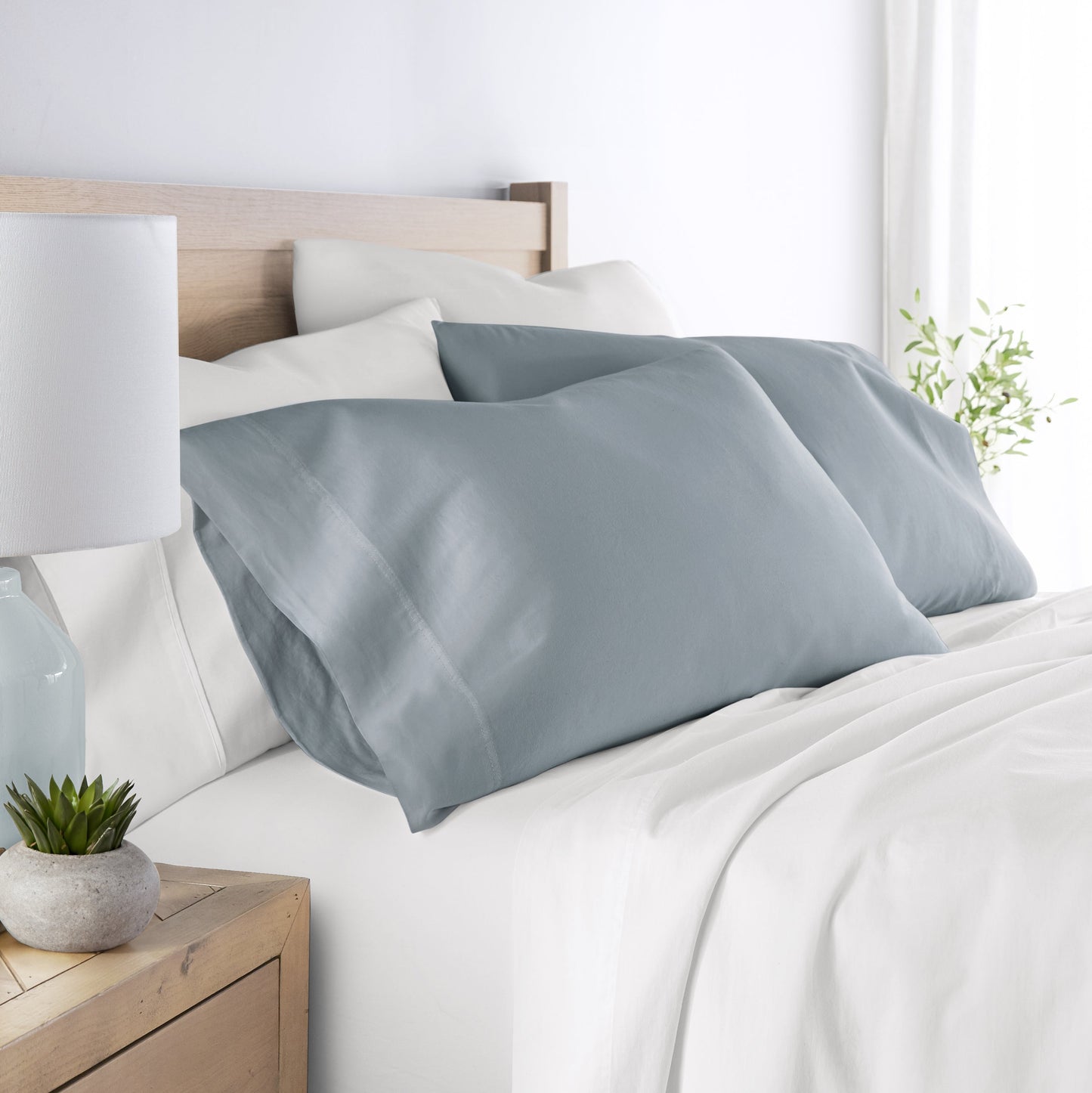 100% Cotton Long Staple Sateen Pillowcase Set