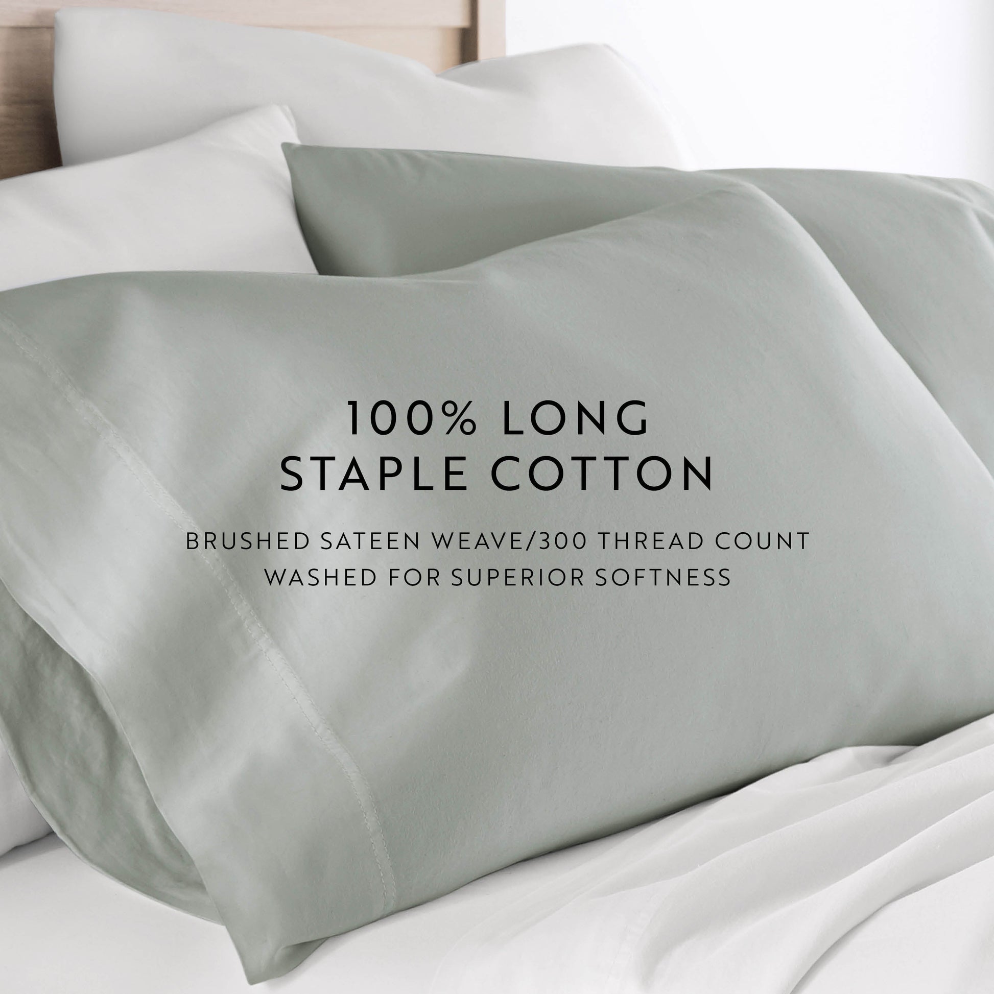 100% Cotton Long Staple Sateen Pillowcase Set