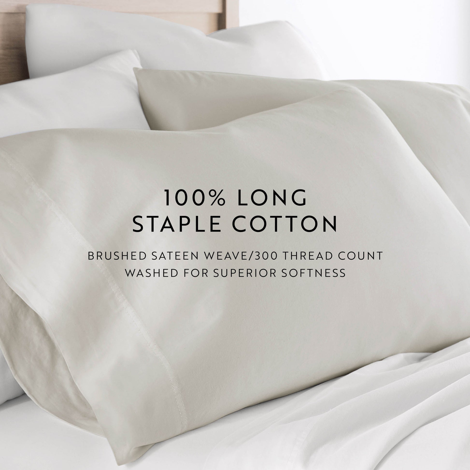 100% Cotton Long Staple Sateen Pillowcase Set