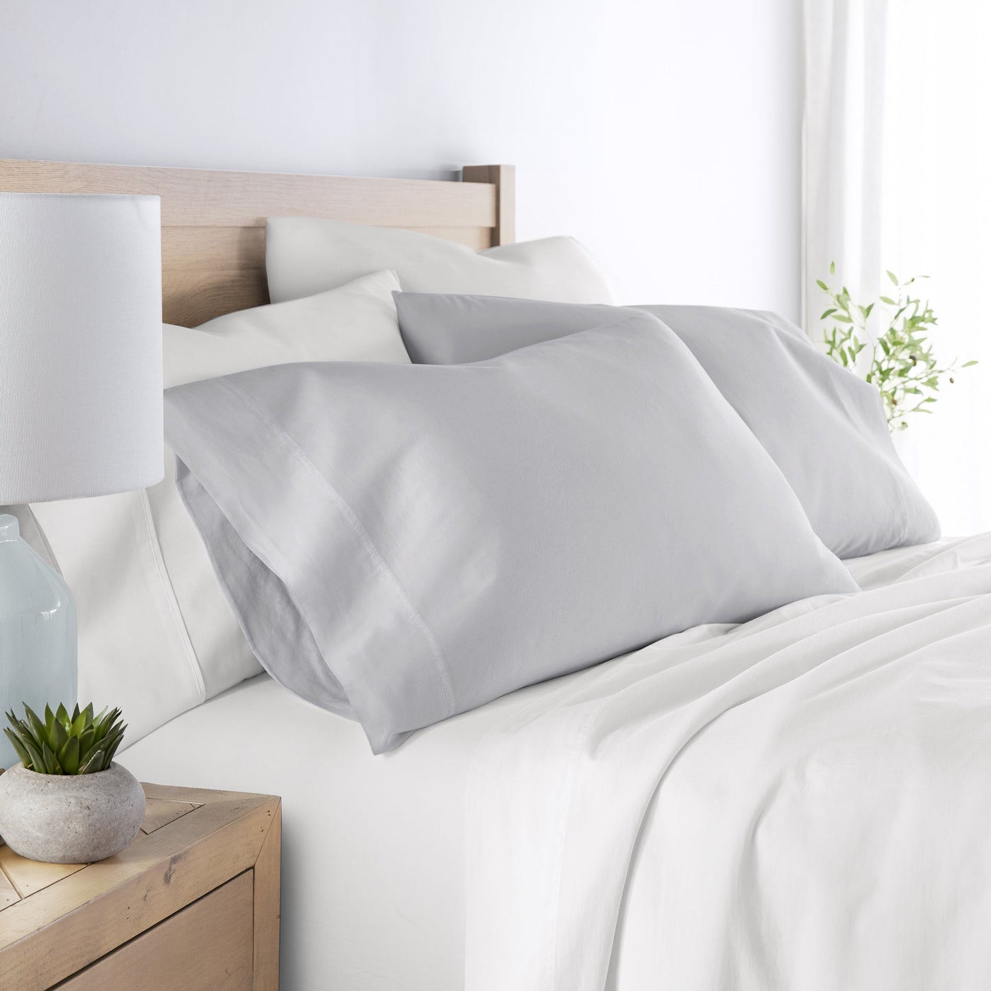 100% Cotton Long Staple Sateen Pillowcase Set