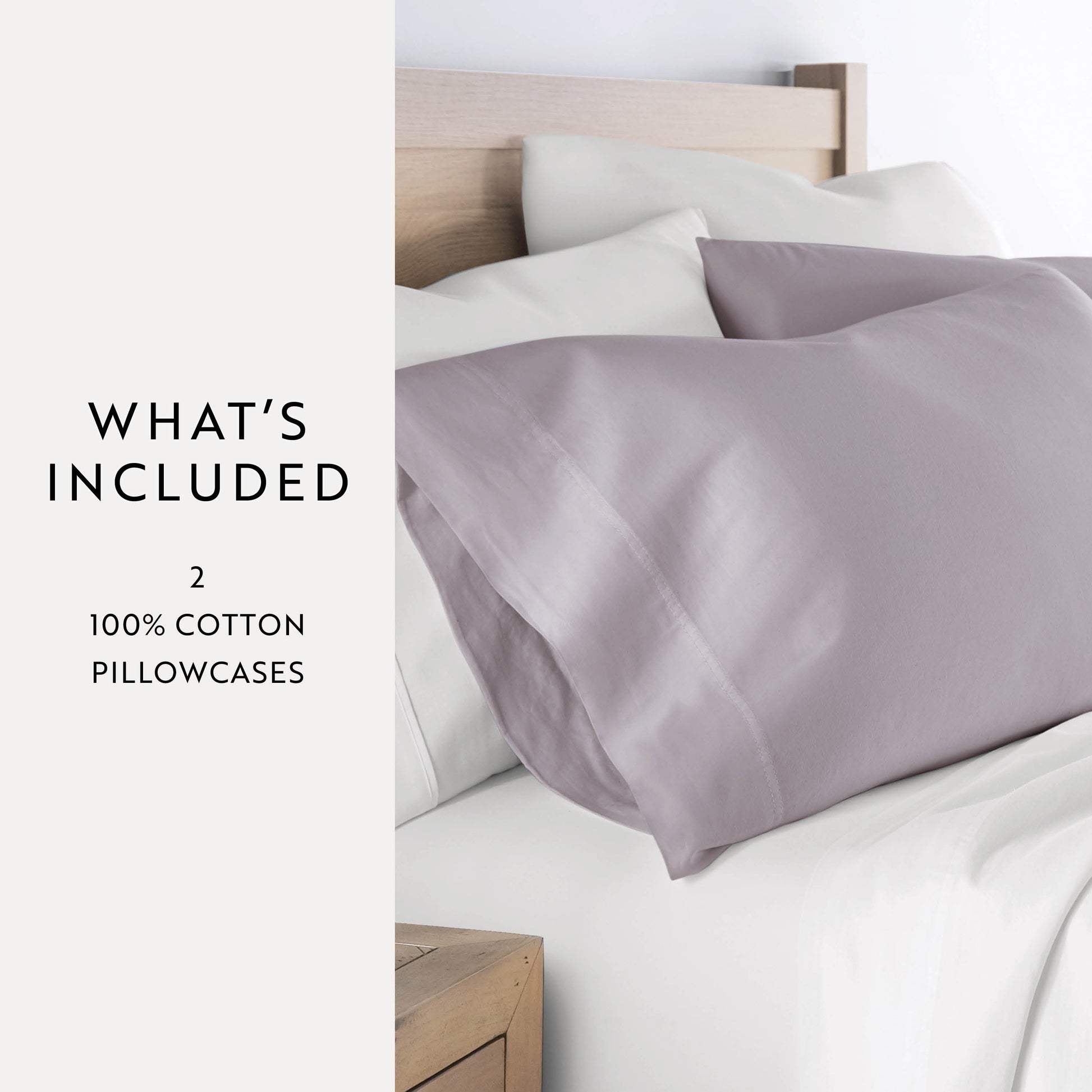 100% Cotton Long Staple Sateen Pillowcase Set