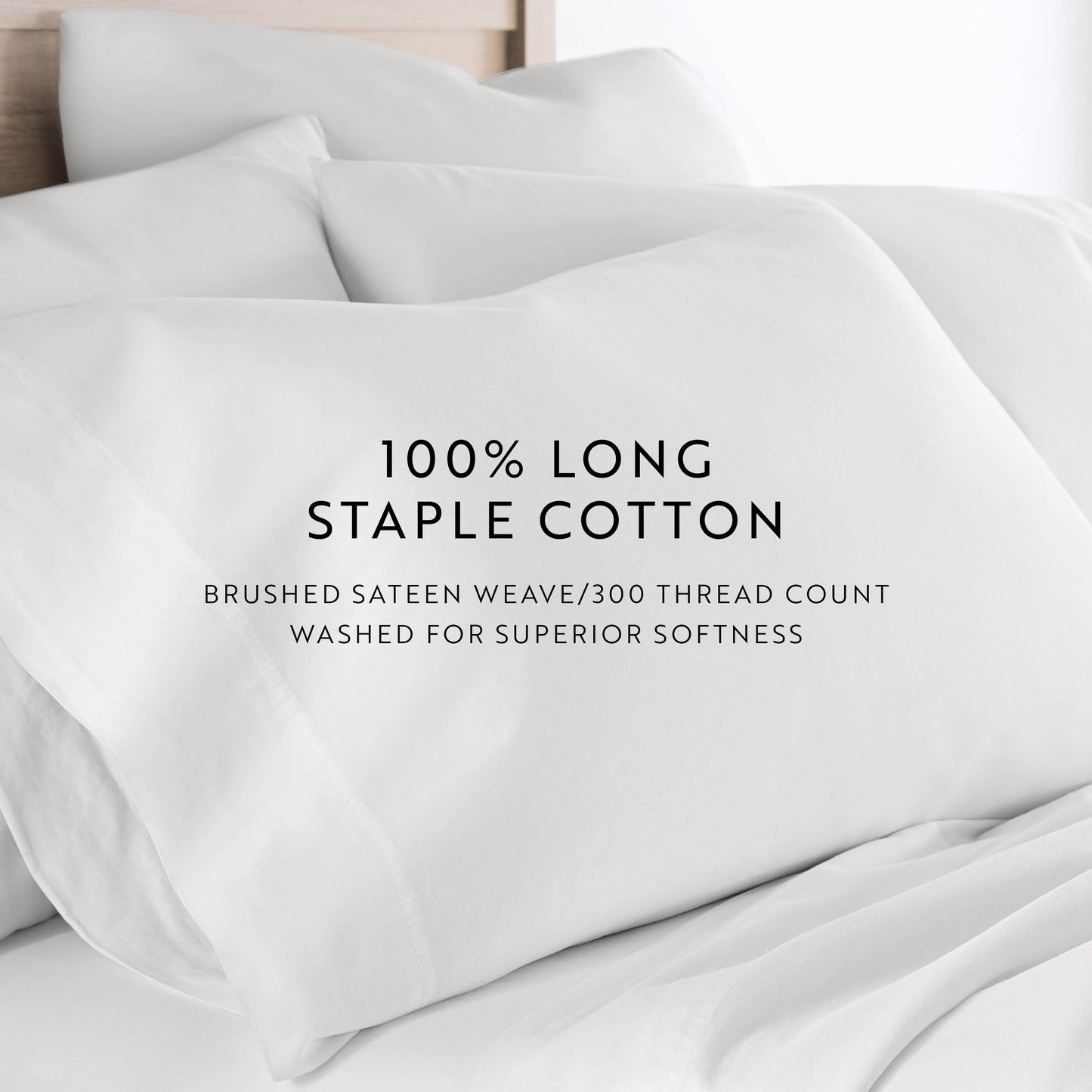 100% Cotton Long Staple Sateen Pillowcase Set