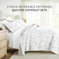 Blooming Daisy Patterned Quilted Coverlet Set