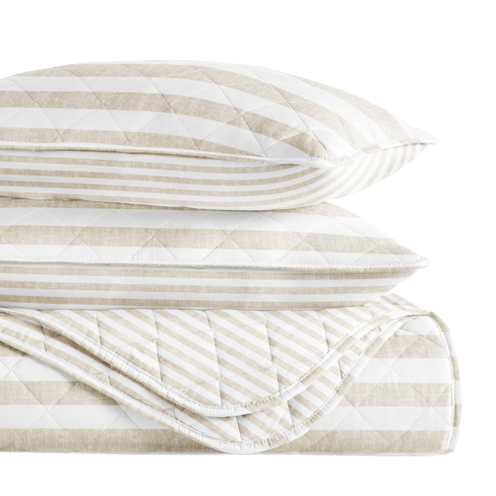 Classic Stripe Patterned Quilted Coverlet Set