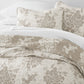 Distressed Bouquet Patterned Quilted Coverlet Set