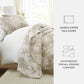 Distressed Bouquet Patterned Quilted Coverlet Set