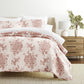 Distressed Bouquet Patterned Quilted Coverlet Set