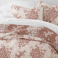 Distressed Bouquet Patterned Quilted Coverlet Set