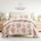 Distressed Bouquet Patterned Quilted Coverlet Set