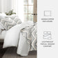 Painted Chevron Patterned Reversible Quilted Coverlet Set