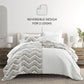 Painted Chevron Patterned Reversible Quilted Coverlet Set
