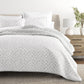 Neutral Dots Patterned Reversible Quilted Coverlet Set