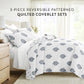 Stamped Bloom Patterned Quilted Coverlet Set