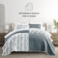 Classic Damask Patterned Reversible Quilted Coverlet Set