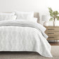 Classic Damask Patterned Reversible Quilted Coverlet Set