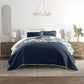 Distressed Diamond Patterned Reversible Quilted Coverlet Set