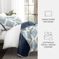 Distressed Diamond Patterned Reversible Quilted Coverlet Set