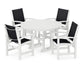 Polywood - Coastal 5-Piece Round Farmhouse Dining Set - FREE SHIPPING
