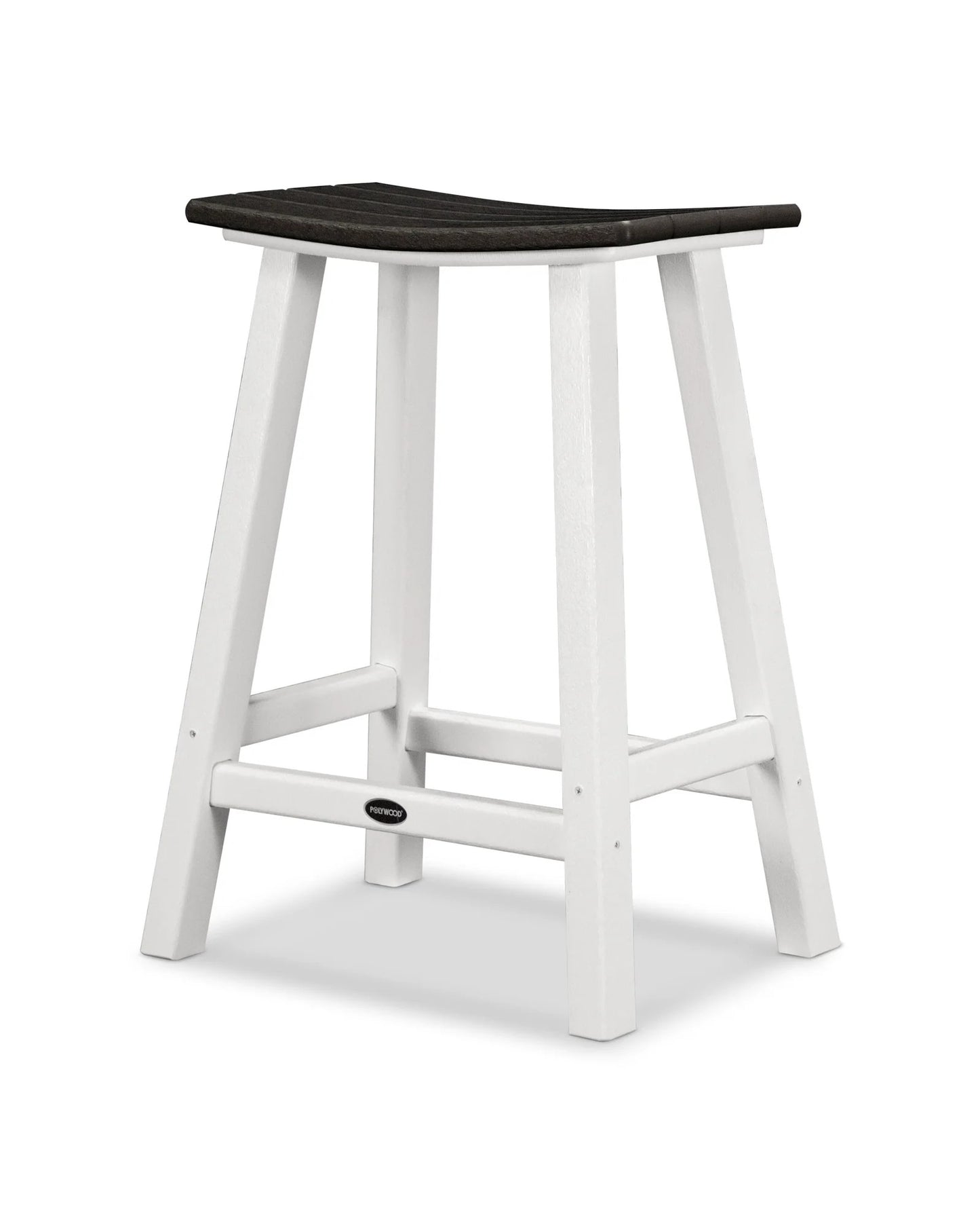 Polywood - Contempo 24" Saddle Counter Stool - FREE SHIPPING