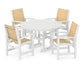 Polywood - Coastal 5-Piece Round Farmhouse Dining Set - FREE SHIPPING
