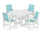 Polywood - Coastal 5-Piece Round Farmhouse Dining Set - FREE SHIPPING