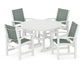 Polywood - Coastal 5-Piece Round Farmhouse Dining Set - FREE SHIPPING