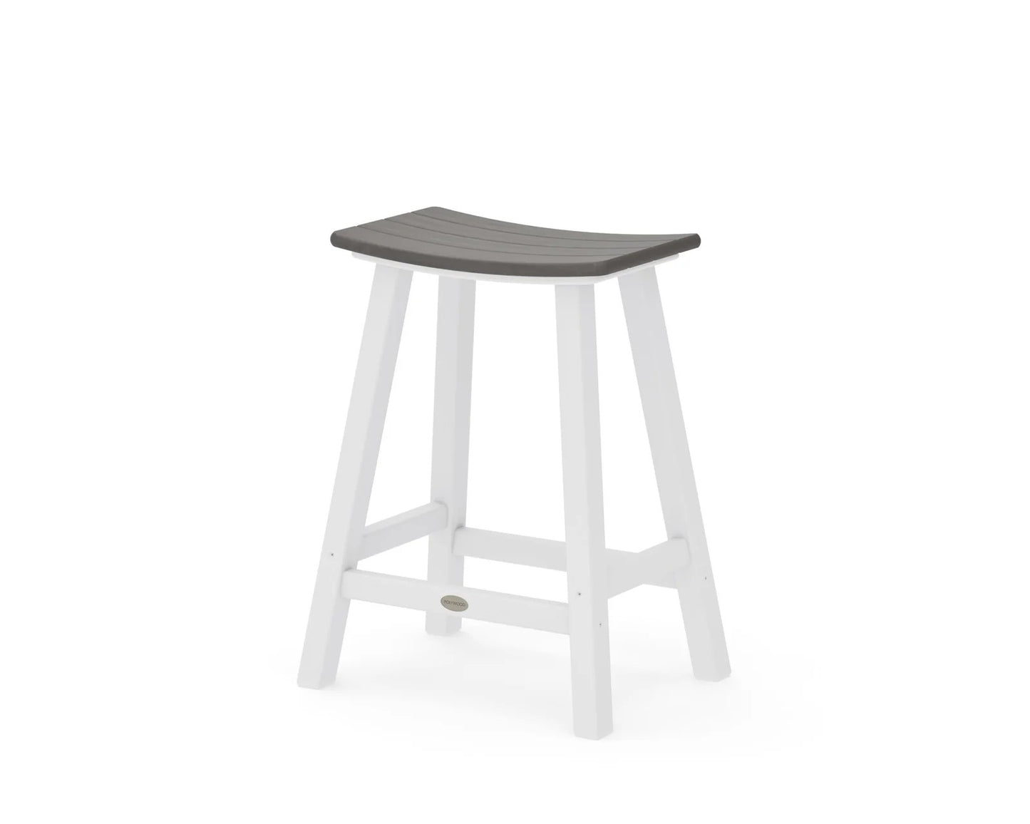 Polywood - Contempo 24" Saddle Counter Stool - FREE SHIPPING