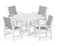 Polywood - Coastal 5-Piece Round Farmhouse Dining Set - FREE SHIPPING