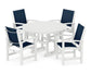 Polywood - Coastal 5-Piece Round Farmhouse Dining Set - FREE SHIPPING