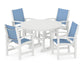 Polywood - Coastal 5-Piece Round Farmhouse Dining Set - FREE SHIPPING