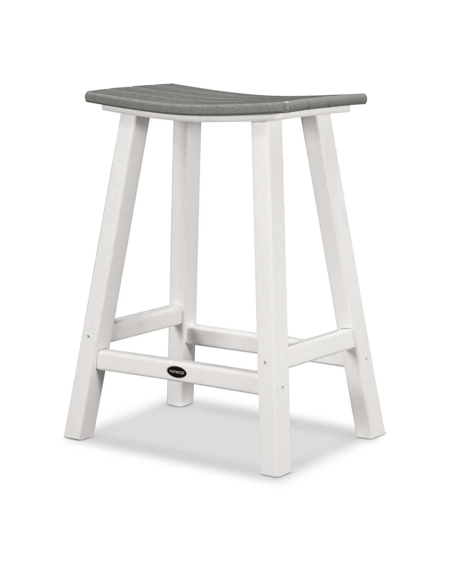 Polywood - Contempo 24" Saddle Counter Stool - FREE SHIPPING