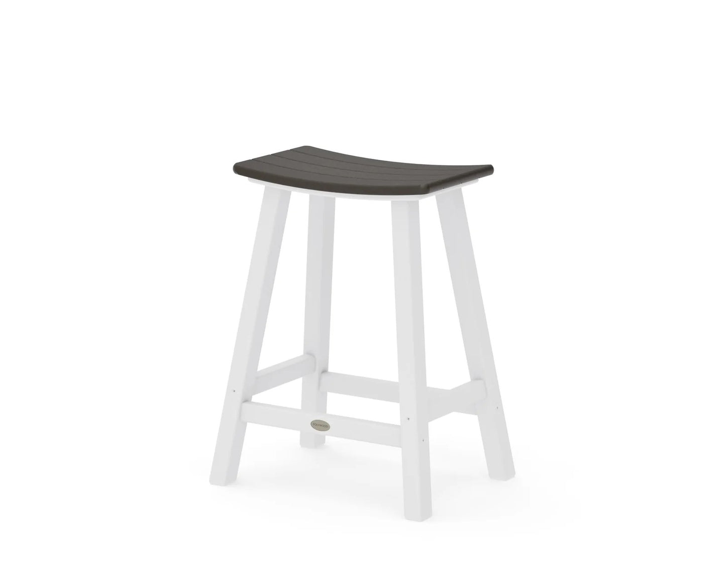 Polywood - Contempo 24" Saddle Counter Stool - FREE SHIPPING