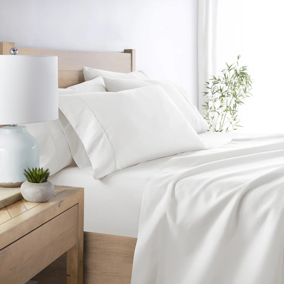 6-Piece Double Brushed Solid Sheet Set