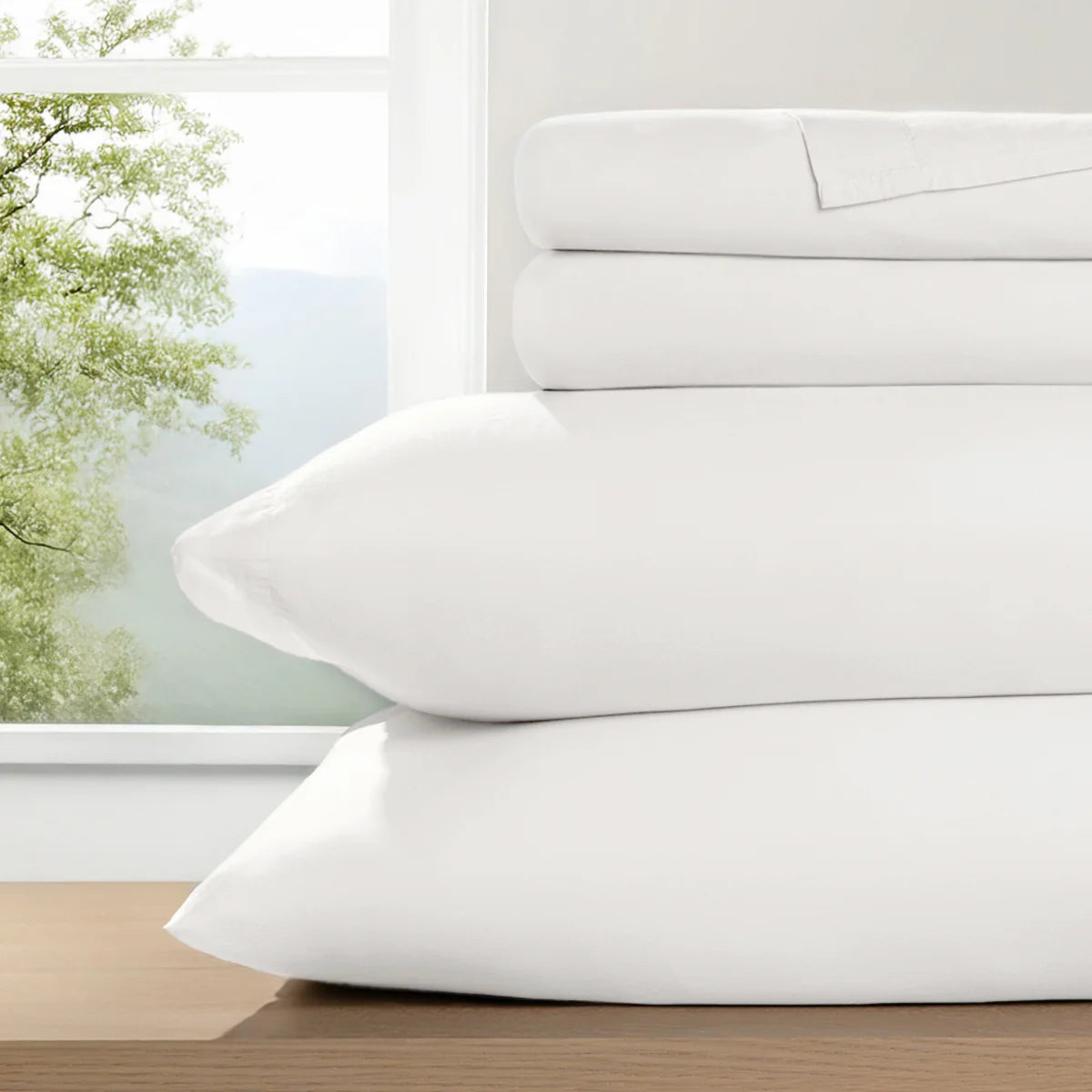 4-Piece 100% Cotton Percale Sheet Set