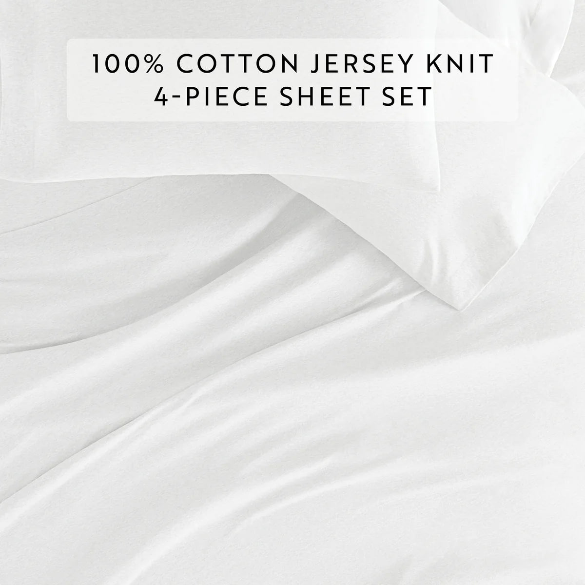 4-Piece 100% Cotton Jersey Knit Sheet Set