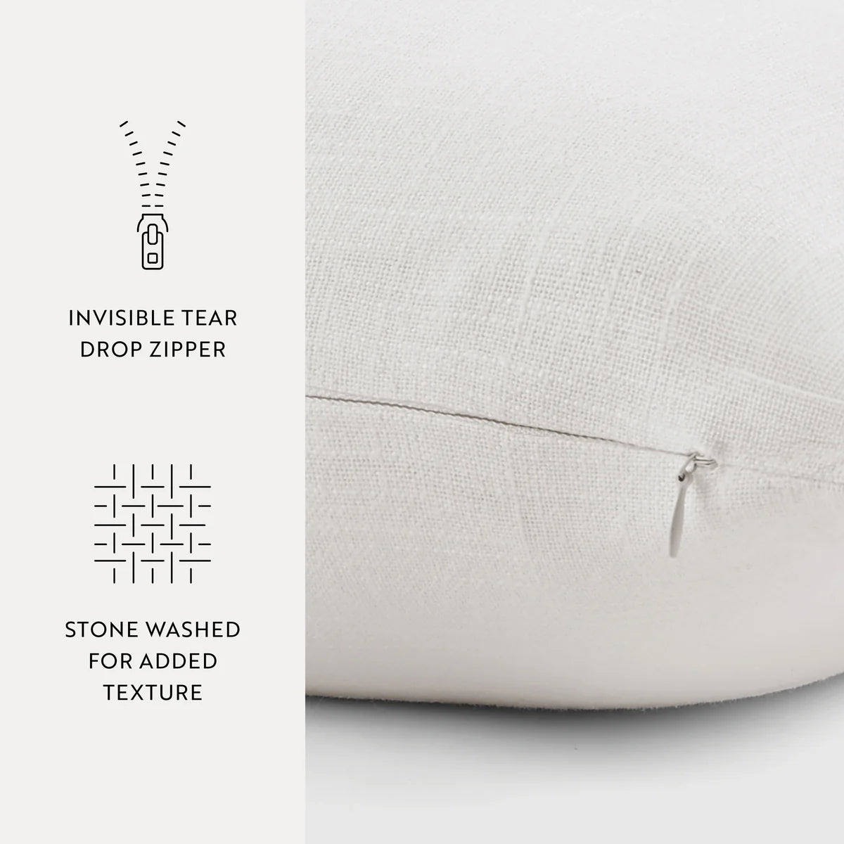 Stone Washed & Distressed Cotton Decor Throw Pillow Cover