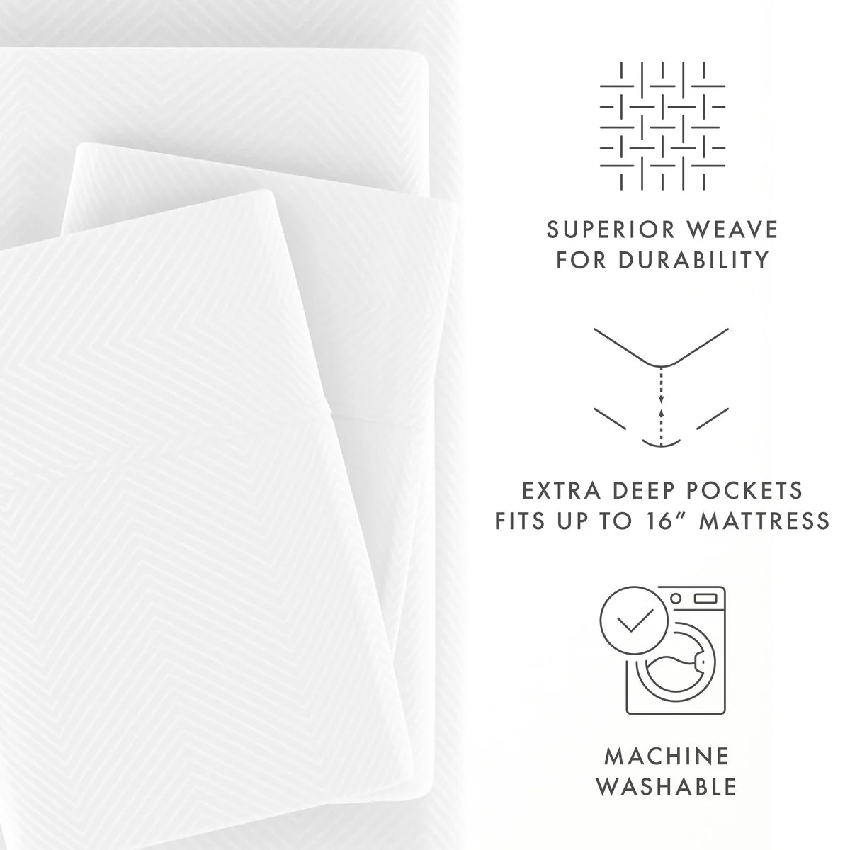 Chevron Embossed 4-Piece Sheet Set