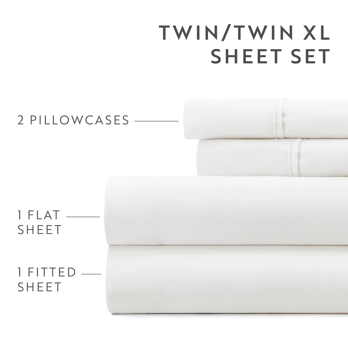 6-Piece Double Brushed Solid Sheet Set