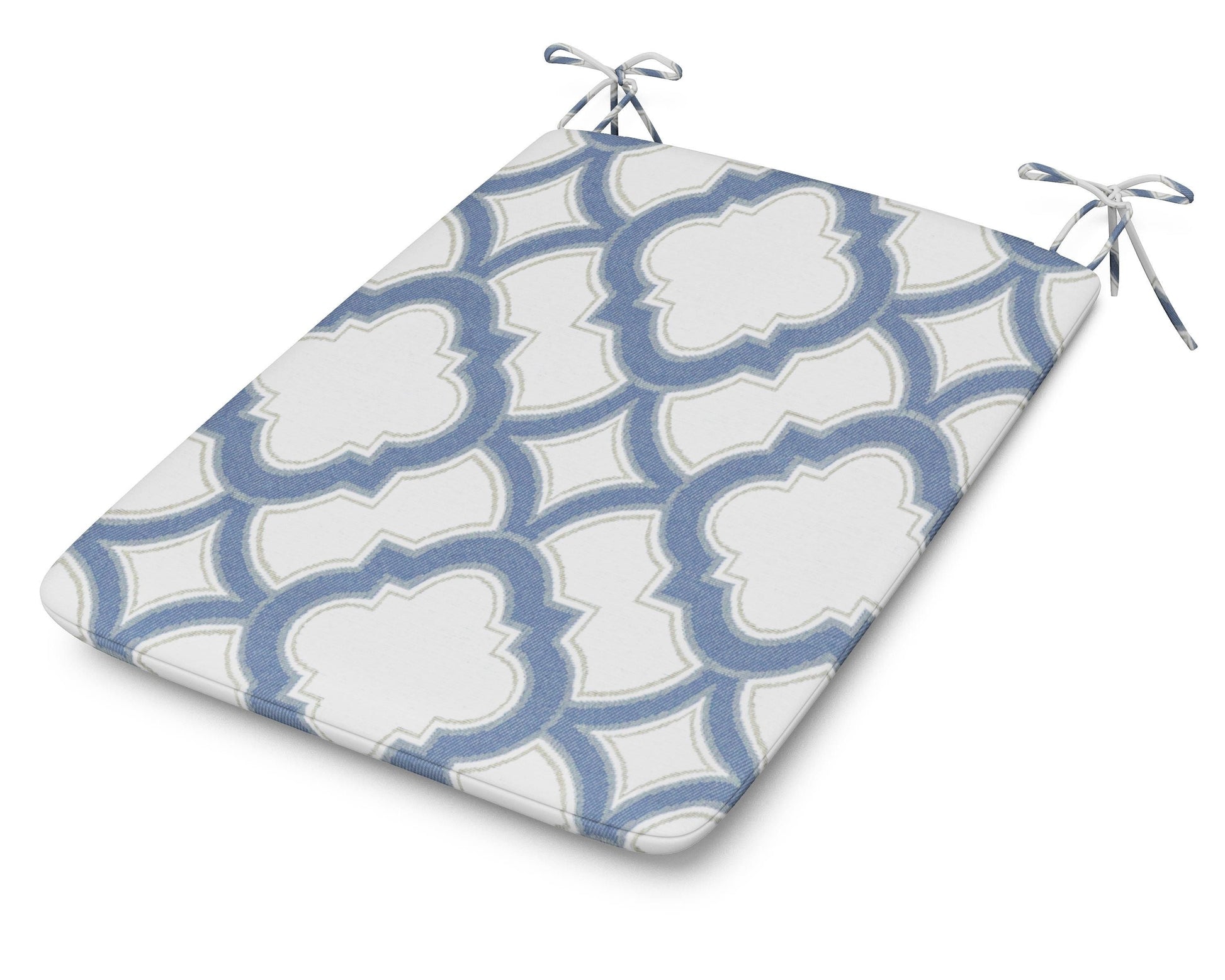 POLYWOOD 1100 Plaza Seat Pad — Trellis Sky Blue