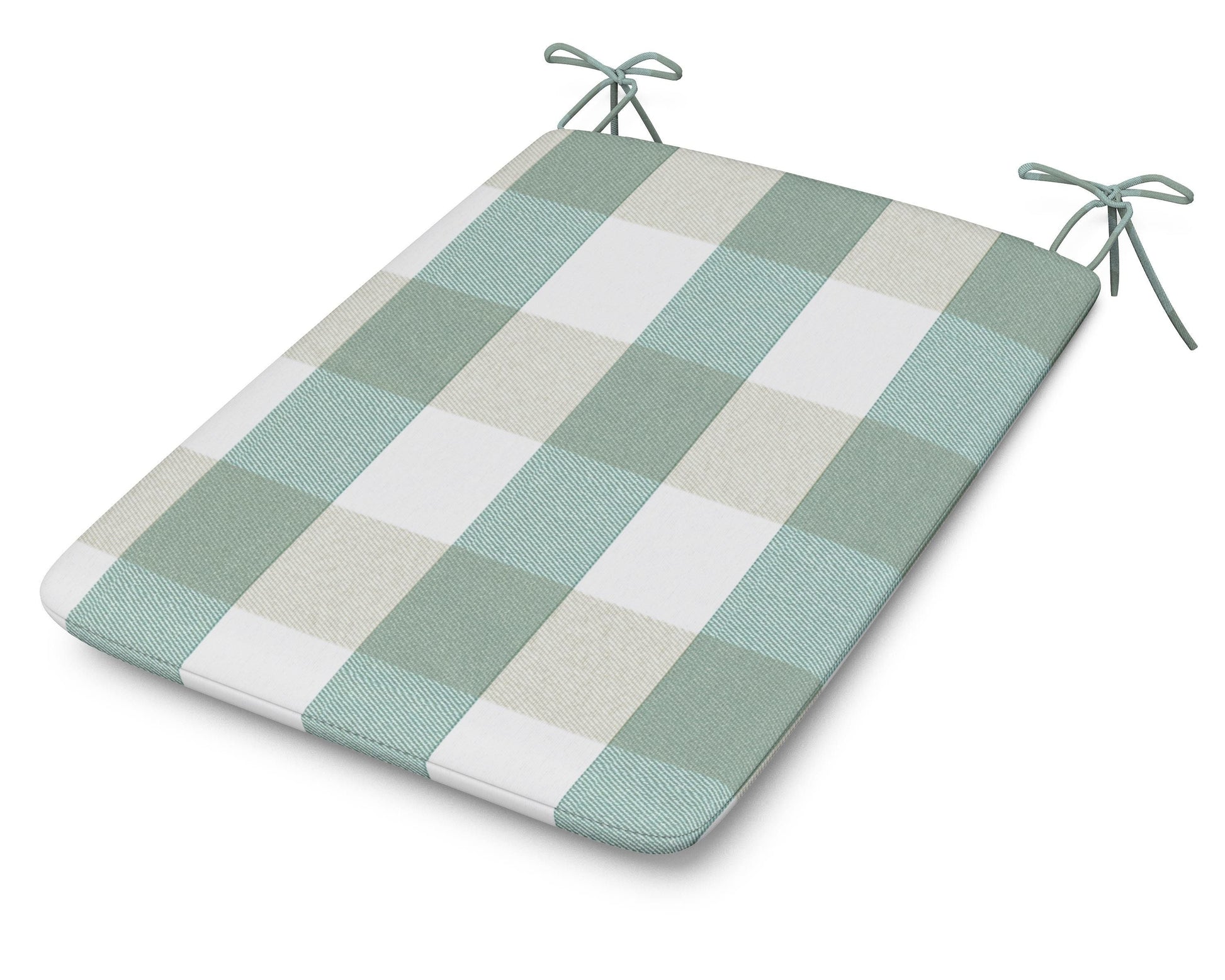 POLYWOOD 1100 Plaza Seat Pad — Buffalo Plaid Glacier Spa