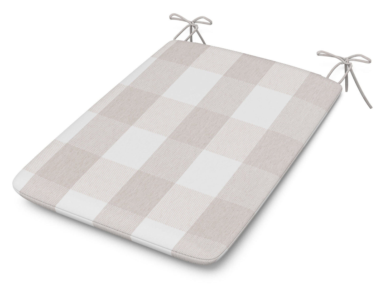POLYWOOD 1100 Plaza Seat Pad — Buffalo Plaid Dune Burlap