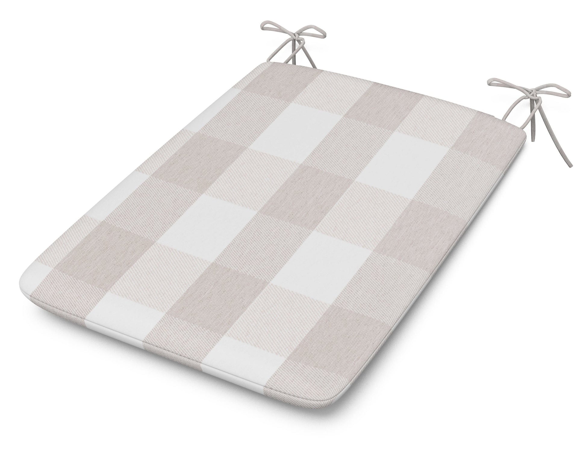 POLYWOOD 1100 Plaza Seat Pad — Buffalo Plaid Dune Burlap