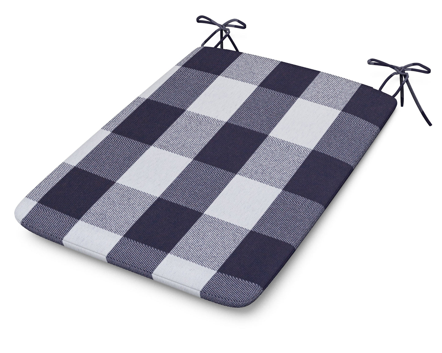 POLYWOOD 1100 Plaza Seat Pad — Buffalo Plaid Navy