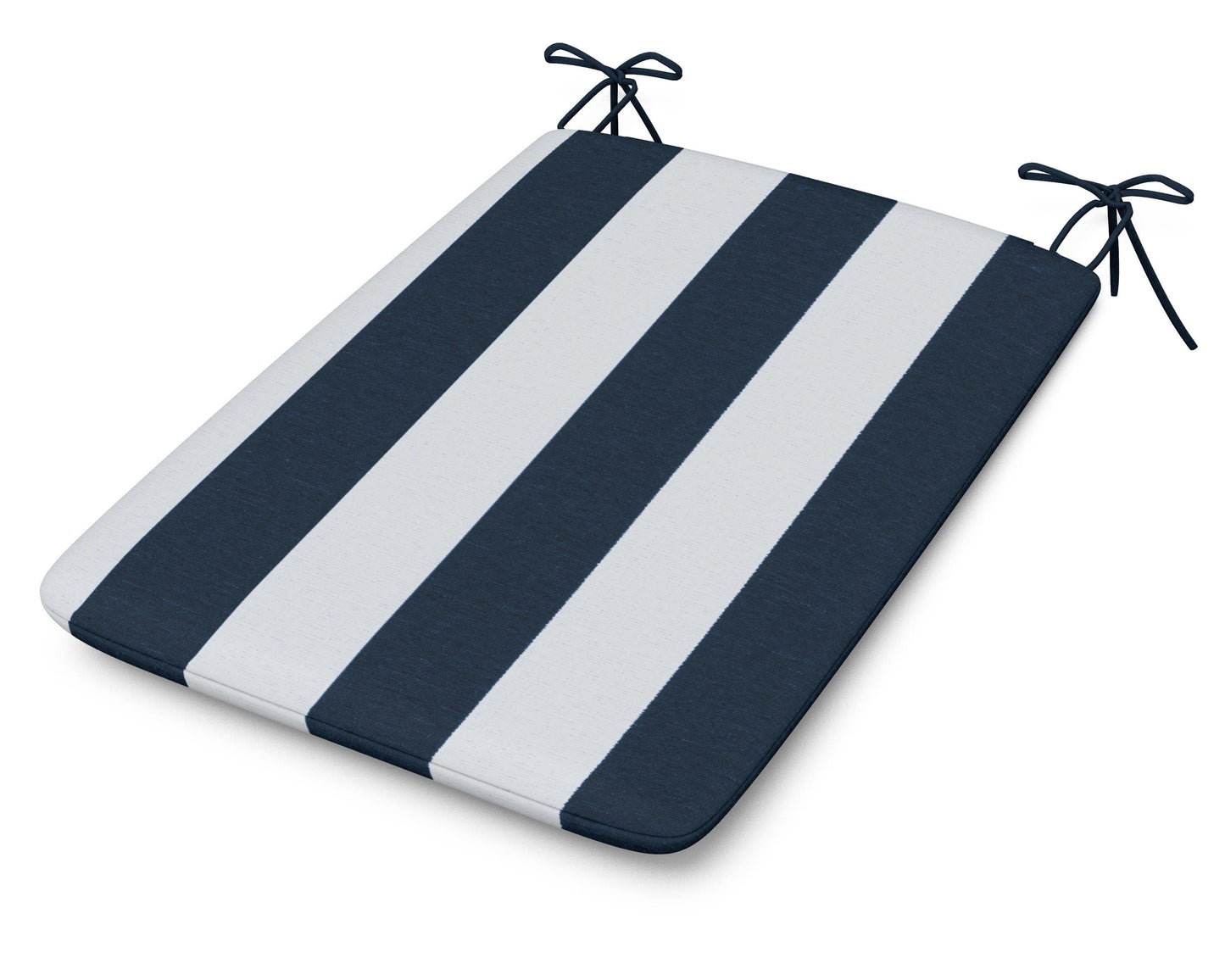POLYWOOD 1100 Plaza Seat Pad — Cabana Stripe Marine Indigo